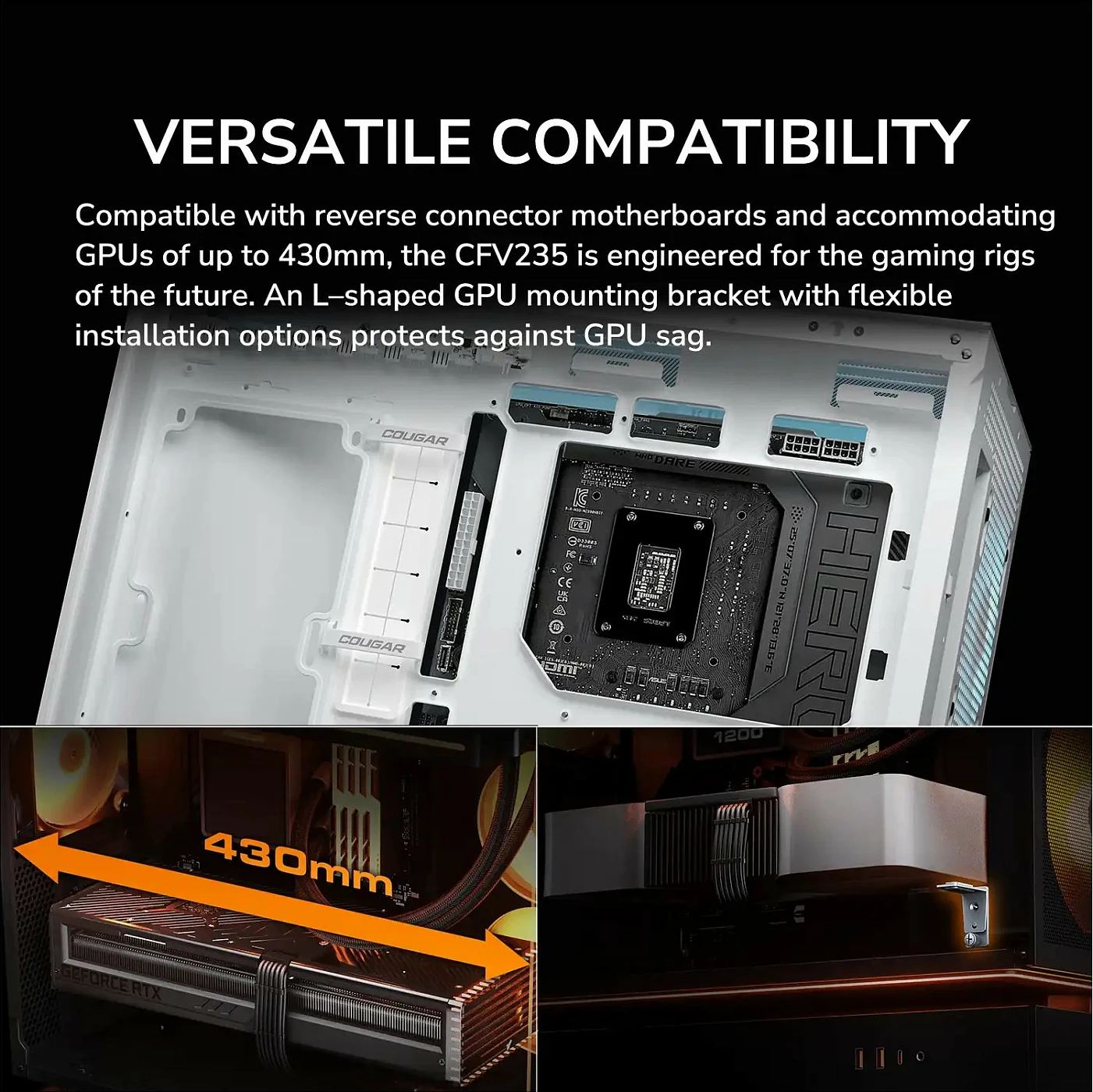 Kasë COUGAR CFV235 Midi Tower, ARGB, xham, ATX/micro ATX/Mini-ITX, e zezë