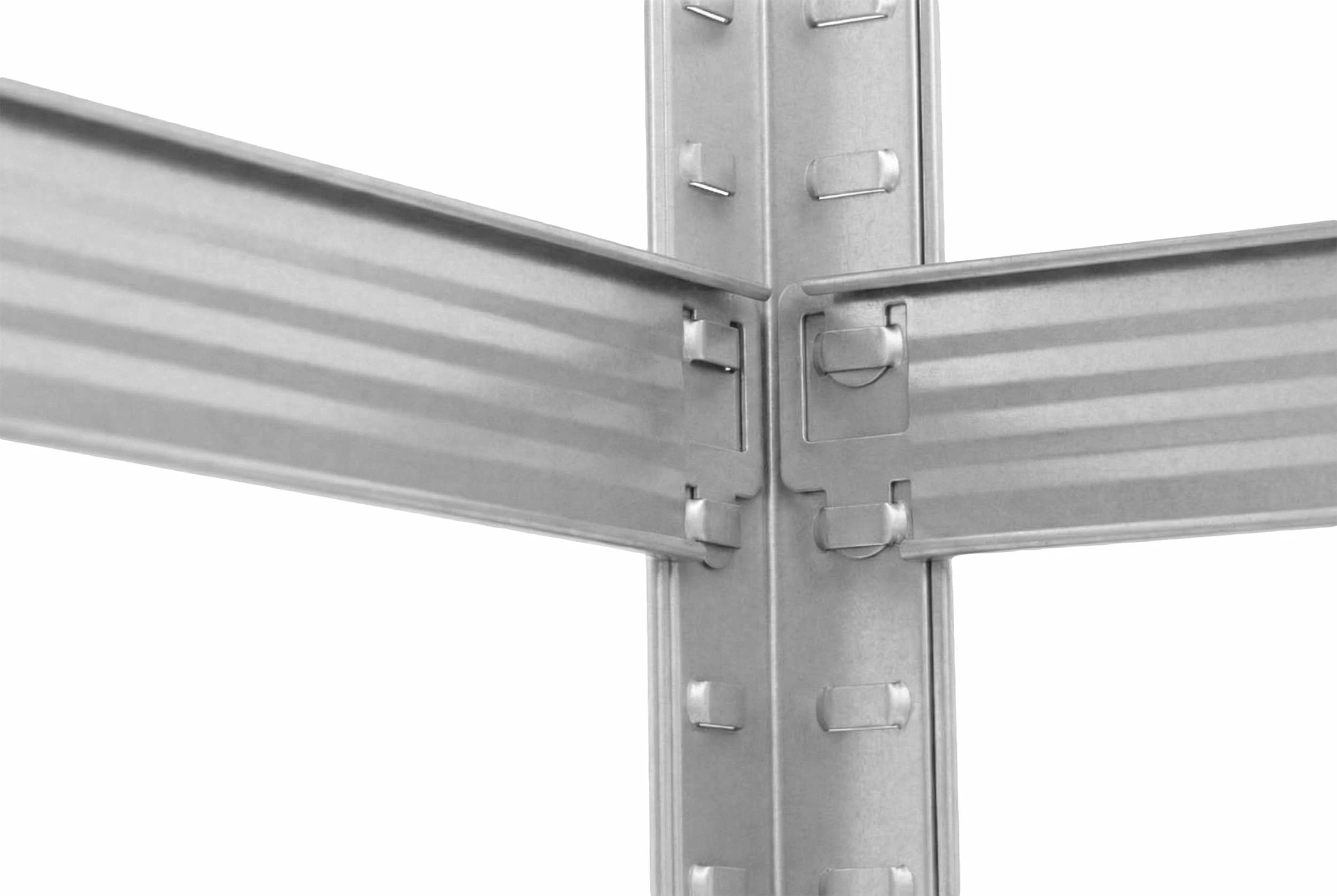 Raft magazinimi PROLINE 62033 150x75x30 cm, 4 rafte, 100 kg/raft, 2-në-1, argjendi