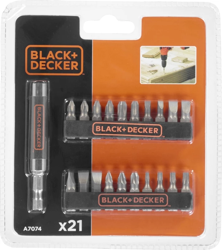 Set bitash për vidhosje Black&Decker A7074 21 copë