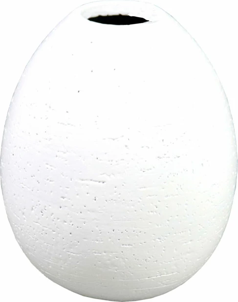 Vazo dekorative OVALADO.2, polirezine, e bardhë, 17x17x20cm