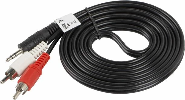Kablë audio Lanberg CA-MJRC-10CC-0025-BK, 3.5mm Jack në 2x RCA (Cinch), 2 m, e zezë