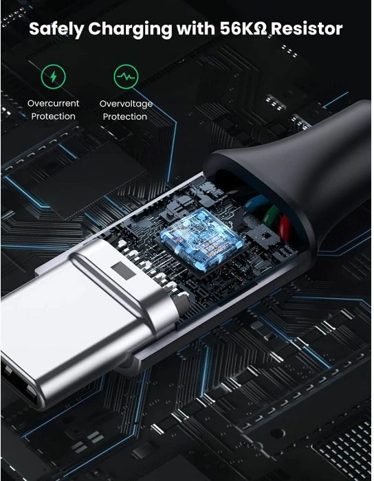 Kabllo USB 2.0 A në USB-C UGREEN 60124 0.25 m e zezë (polybag)