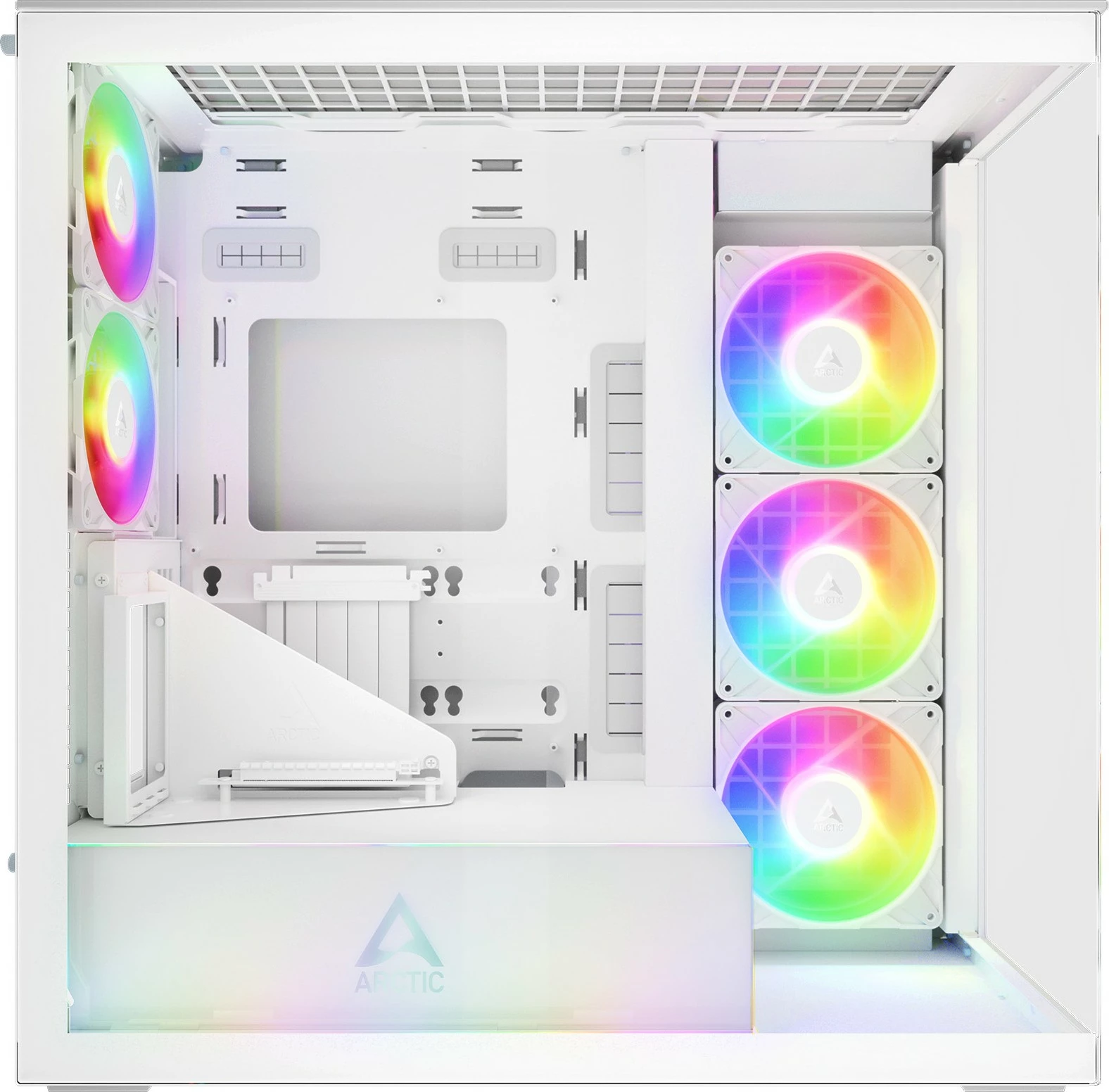 Kasë ARCTIC Xtender, Midi Tower, xham i temperuar, RGB, e bardhë
