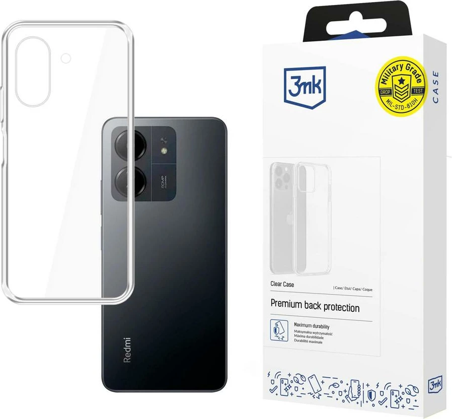 Mbështjellës 3mk Clear Case për Redmi 13C / Poco C65, transparent