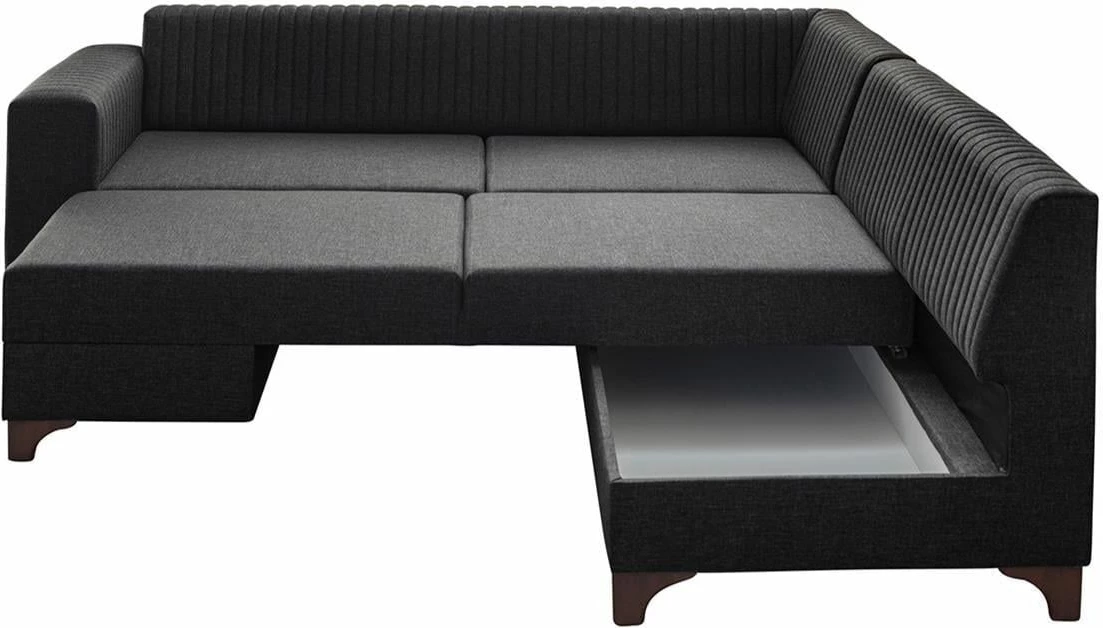 Kënd divan-krevat Atelier del Sofa, West, këndi i djathtë, ngjyrë antracit