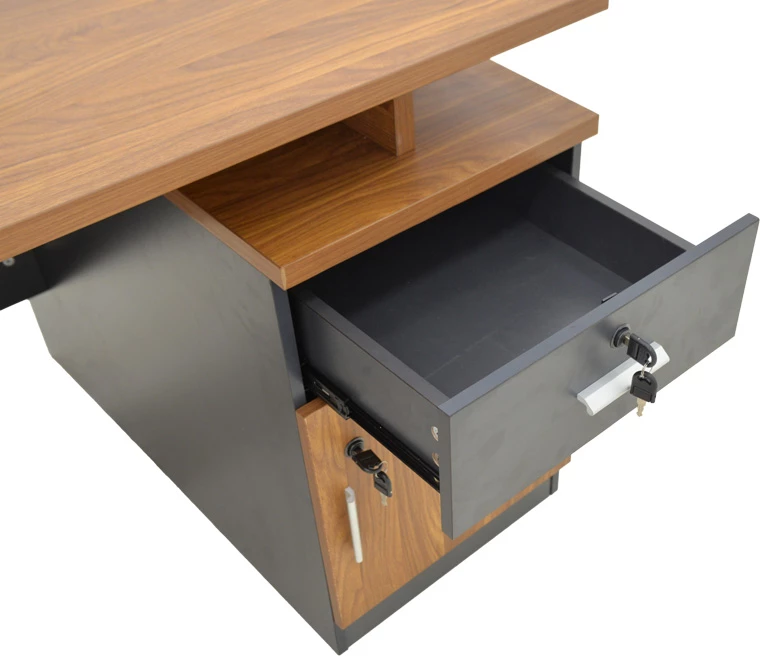 Tavolinë profesionale për zyre Oscar, ngjyrë arre-gri e errët, 180x90x76cm