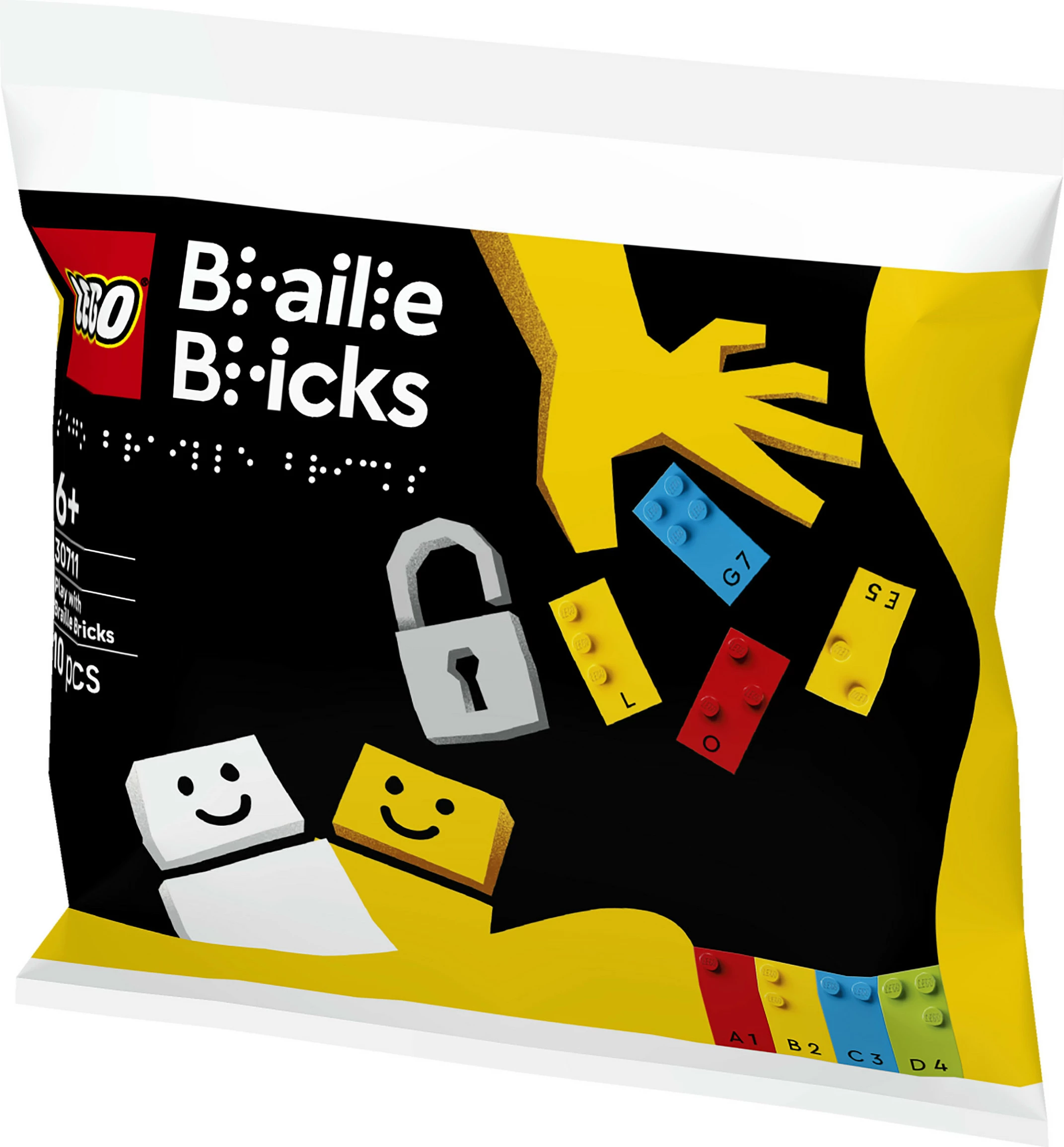 Set ndërtimi LEGO Braille Bricks 30711, 10 copë, për fëmijë 6+, shumëngjyrësh