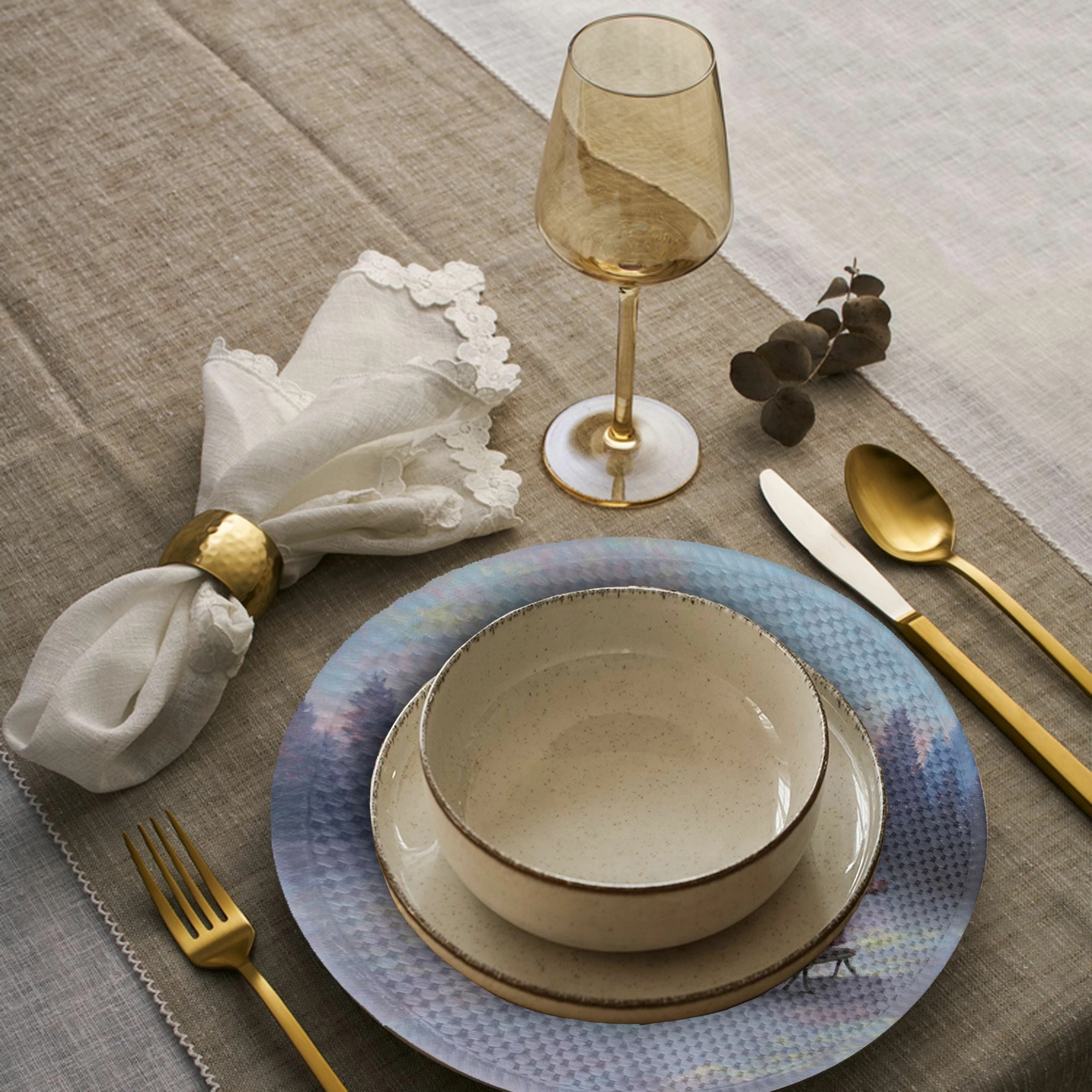 Set nënshtruesish tavoline Hermia Concept, shumëngjyrësh, 4 copë, 37cm