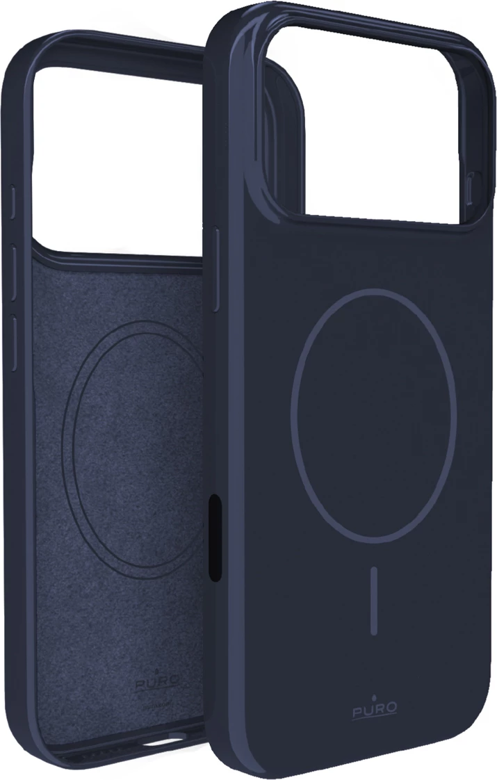 Mbështjellës Puro Pulse për iPhone 17 Pro, polikarbonat, MagSafe, kaltër e errët