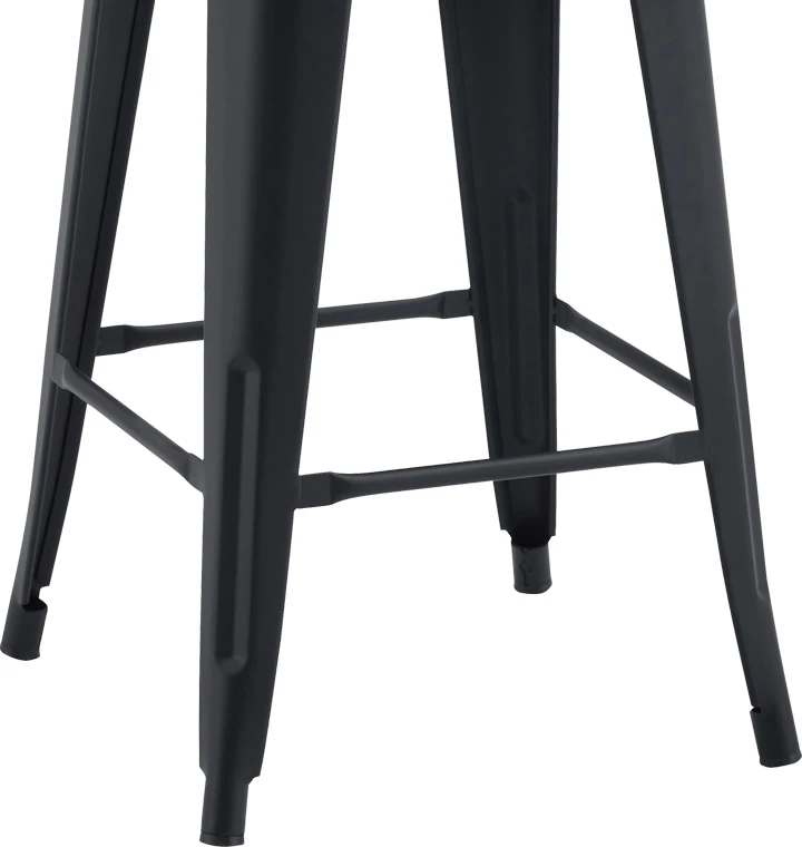 Karrige për bar me lartësi mesatare, me mbështetëse, Utopia, metal, ngjyrë e zezë mat, 42x42x86cm