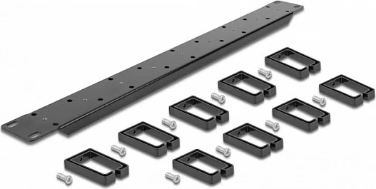 Panel menaxhimi kabllove DeLOCK 19" 1U me 9 grepë, i zi
