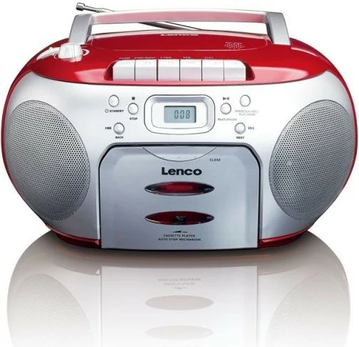 Radio/CD player Lenco SCD-420, 2 altoparlantë, LCD, kuqe/zezë