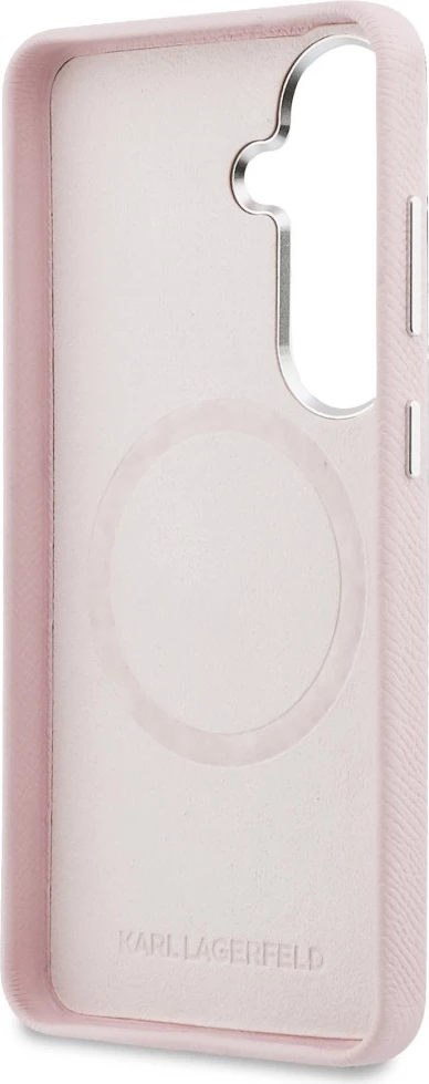 Mbështjellës Karl Lagerfeld Saffiano KC Metal Logo për Samsung Galaxy S26+ me MagSafe, rozë