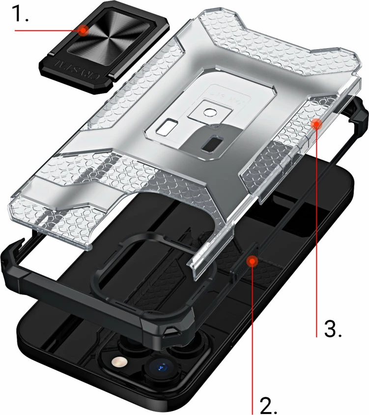 Mbështjellës Hurtel Crystal Ring Case me mbajtëse, për iPhone 12 Pro Max, e zezë