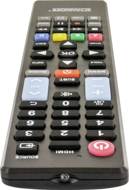 Telekomandë Schwaiger UFB100U533, për TV, me butona shtypës, e zezë