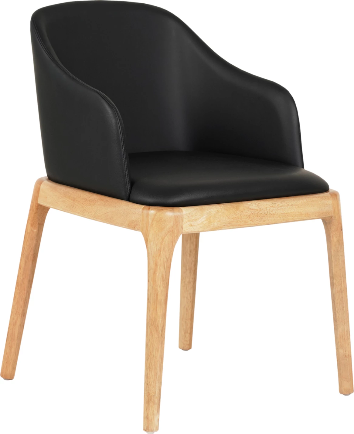 Karrige për ngrënie FURLAN, druri gome, ngjyrë lisi e zezë PU, 54.5x58x78 cm