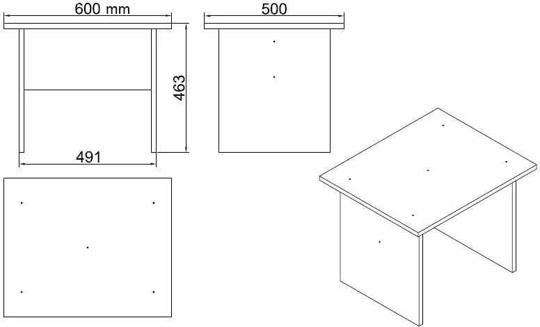 Set mobiljesh për zyre Hanah Home, Vo10-Ba, ngjyrë arre dhe antracit