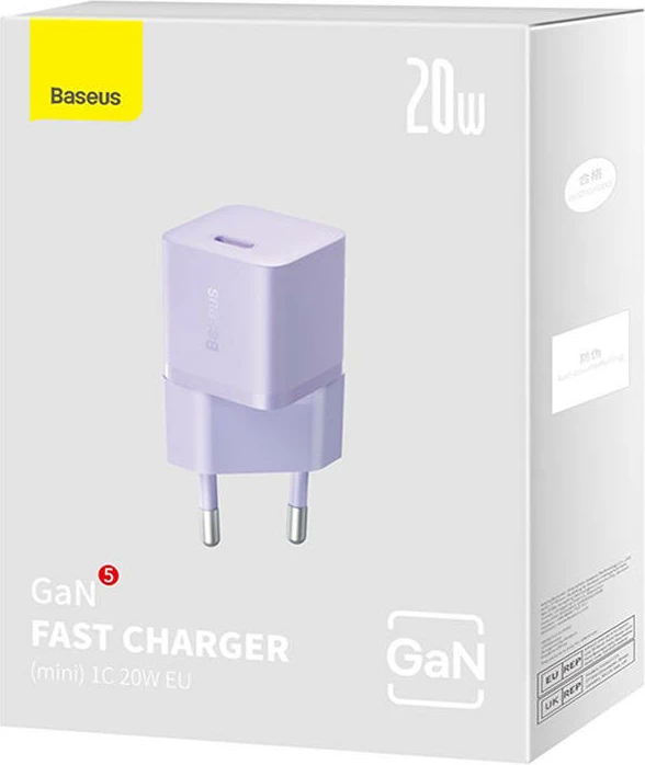 Karikues muri mini Baseus GaN5, 20W, Type-C, vjollcë