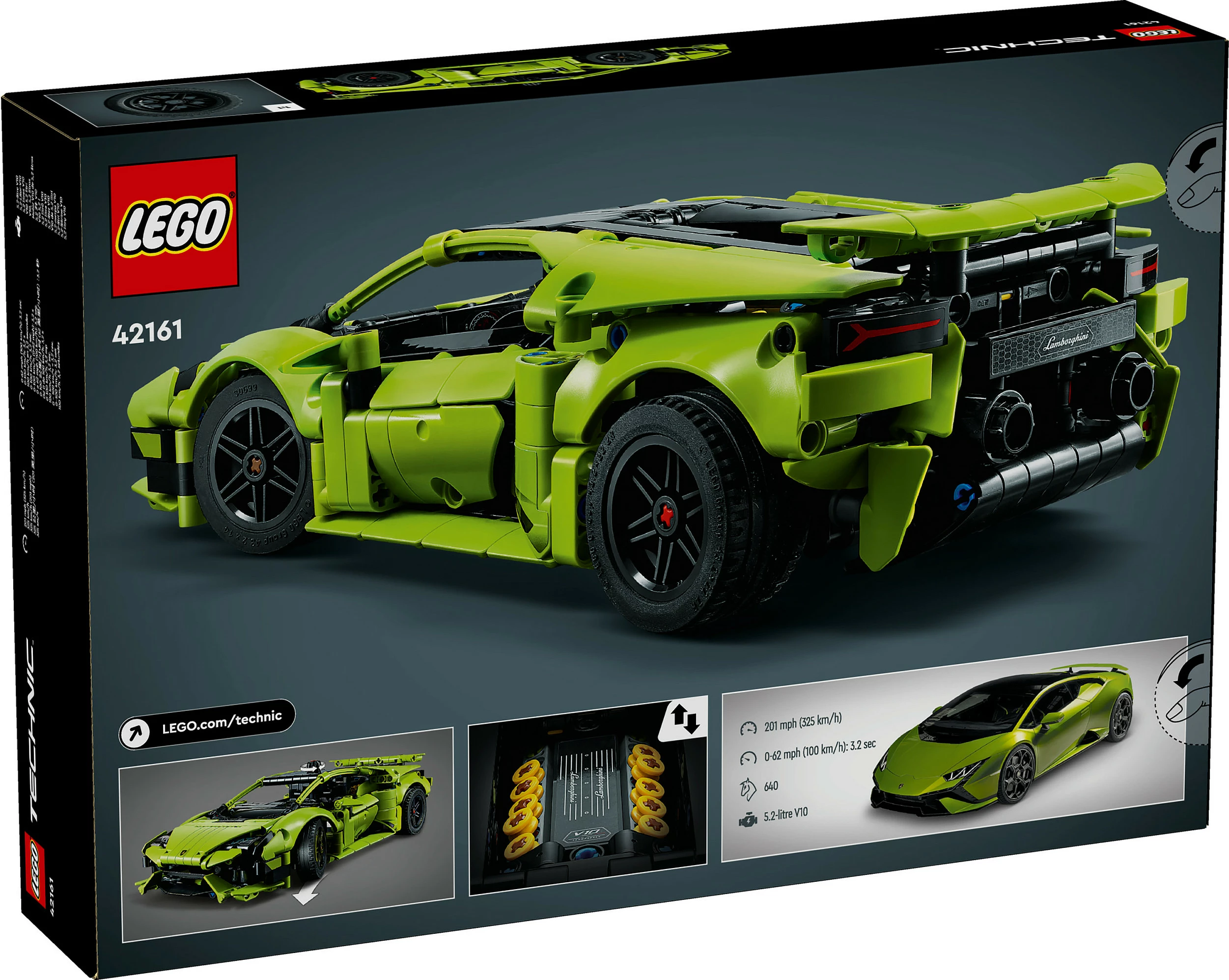 Set ndërtimi LEGO Lamborghini Huracán Tecnica, 806 pjesë, shumëngjyrësh
