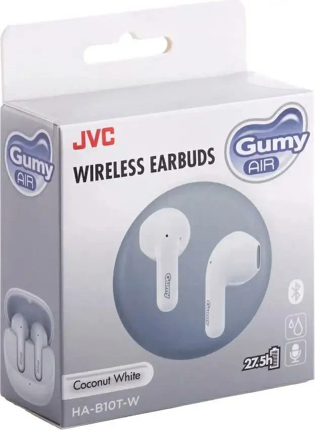 Kufje wireless JVC Gumy Air HA-B10T, Coconut White