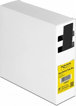 Tub termo-tkurrës DeLOCK 19940, 70 cm, Ø1.6 cm, raport tkurrjeje 2:1, i zi