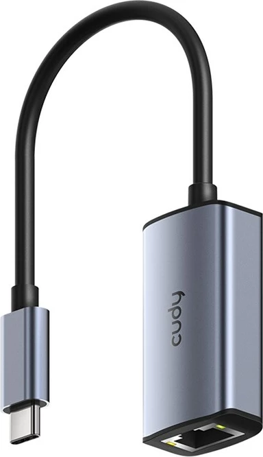 Adapter USB-C në Ethernet CUDY UE10C, Gri