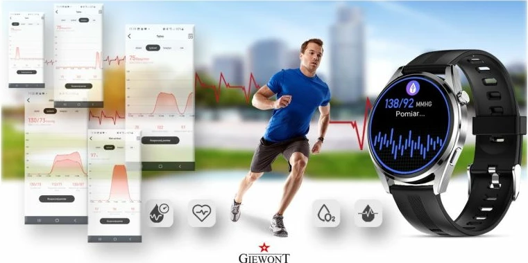 Smartwatch Giewont për meshkuj, argjendi