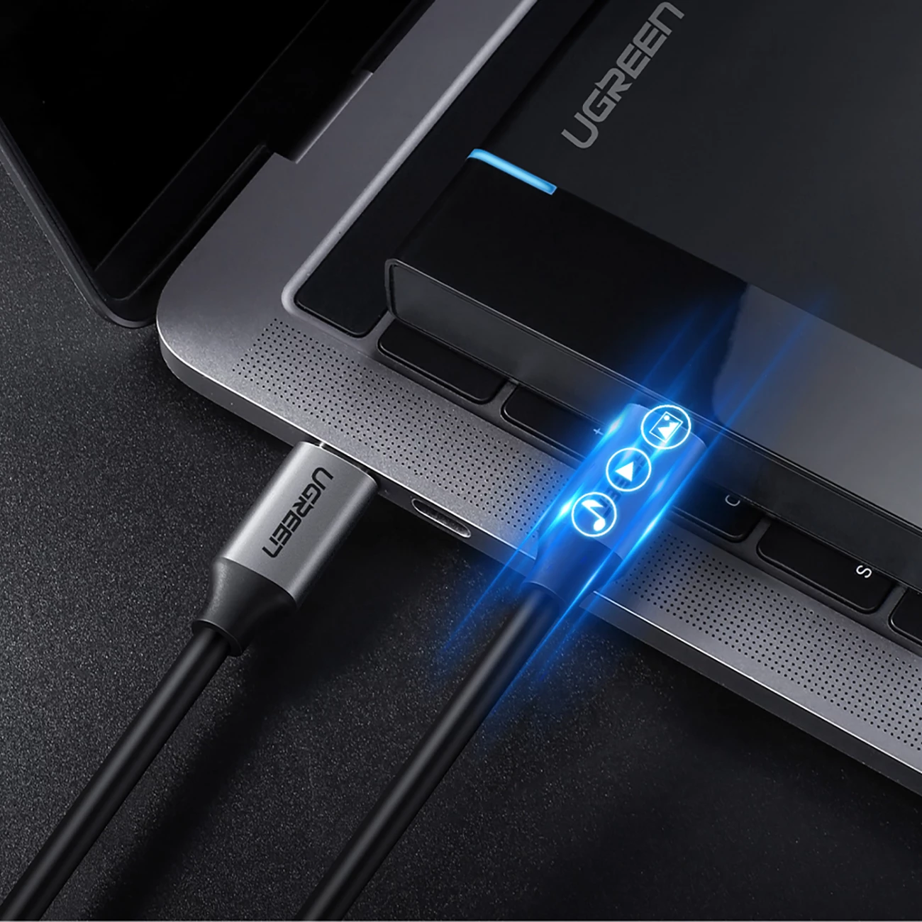 Kabllo USB-C në USB-C Ugreen US161 50751, 1.5m, Gri