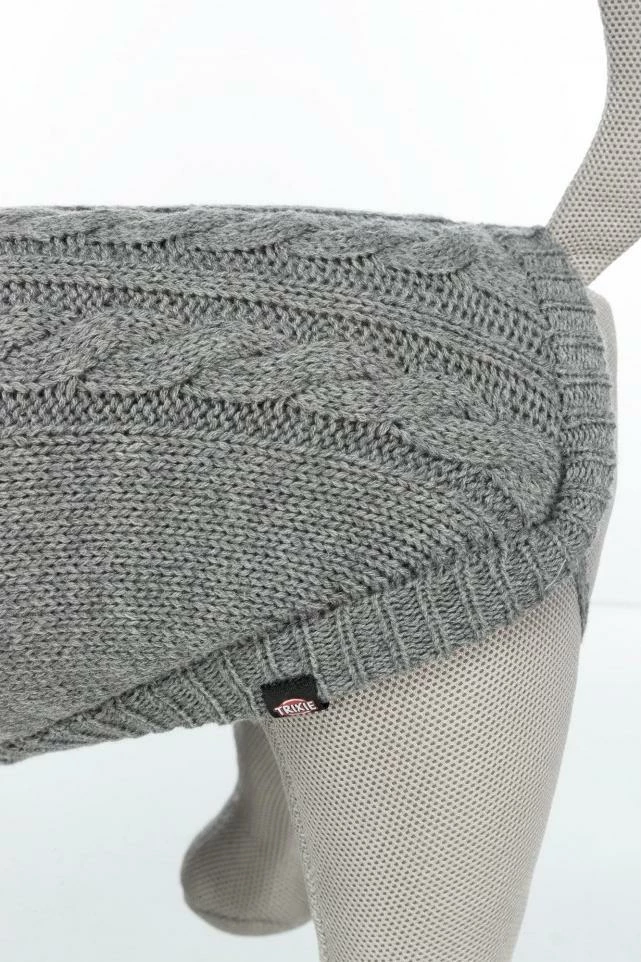 Pulover për qen Trixie Kenton L 55 cm, gri