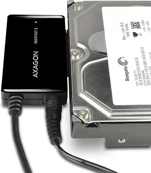 Adapter USB 3.0 në SATA AXAGON ADSA-FP3 FASTport3, për HDD/SSD 2.5", 3.5", 5.25", i zi, me furnizues rryme