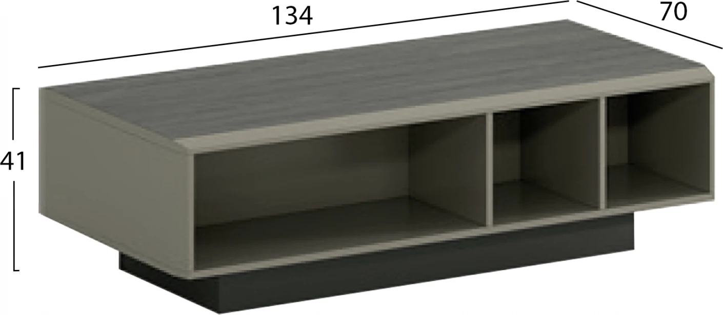 Tavolinë për mysafirë, seria Lux, ngjyrë mocha dhe hiri, 134x70x41 cm, FH2125