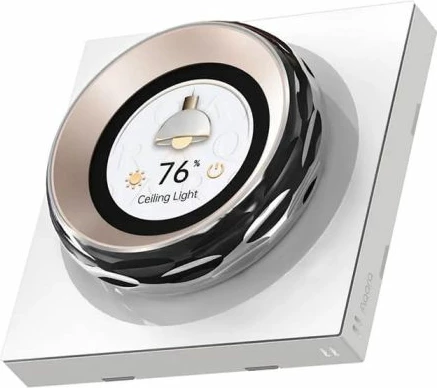 Switch smart me ekran AQARA Touchscreen Dial V1 EU DS-K01D, LCD 2.08\", Wi-Fi 2.4/5GHz + Zigbee 3.0 + Matter, i bardhë