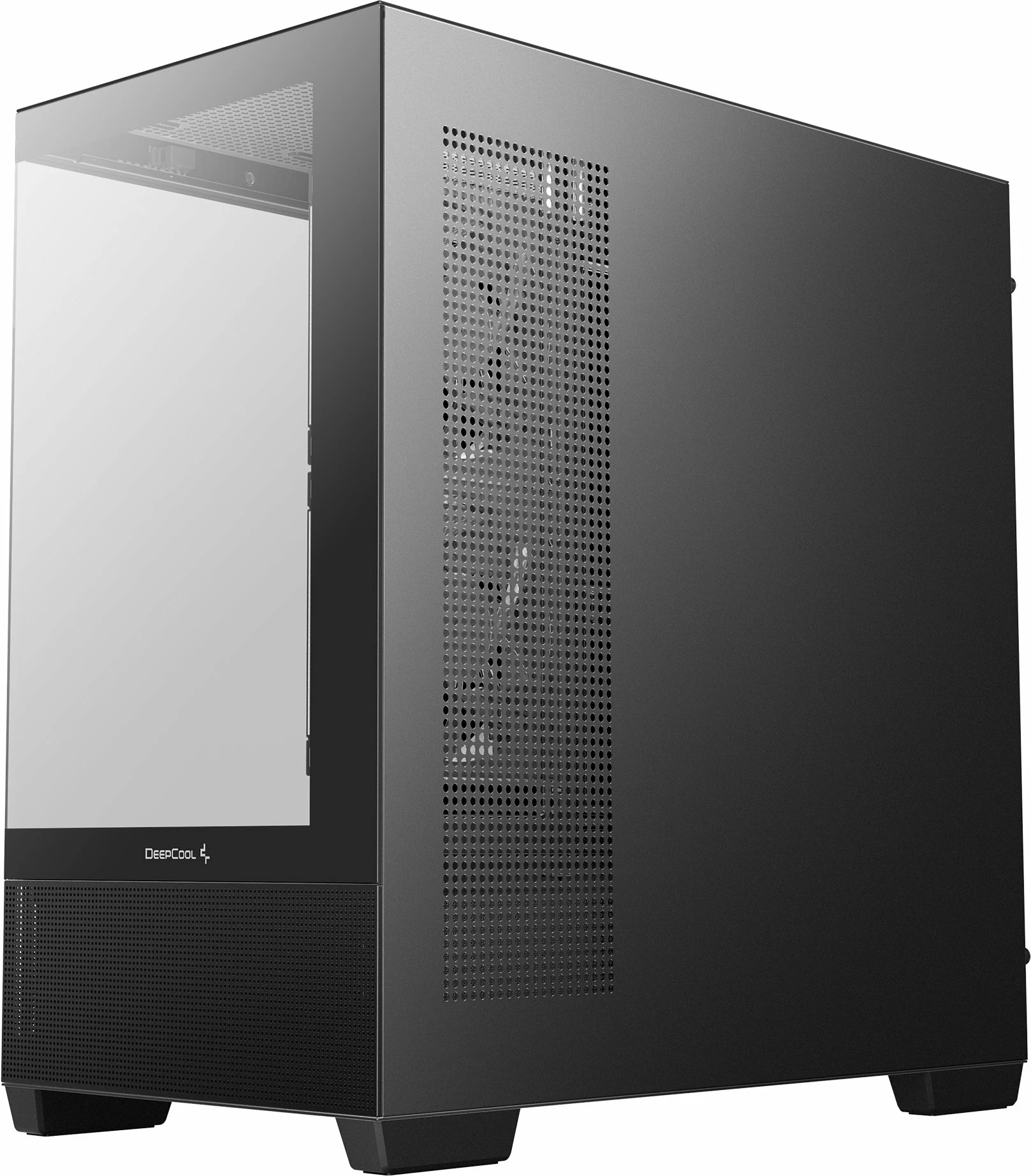 Kasë Deepcool CG380 3F Micro-ATX/ITX, xham i temperuar panoramik, 3x 120mm PWM ARGB, USB-C, pa PSU, e zezë