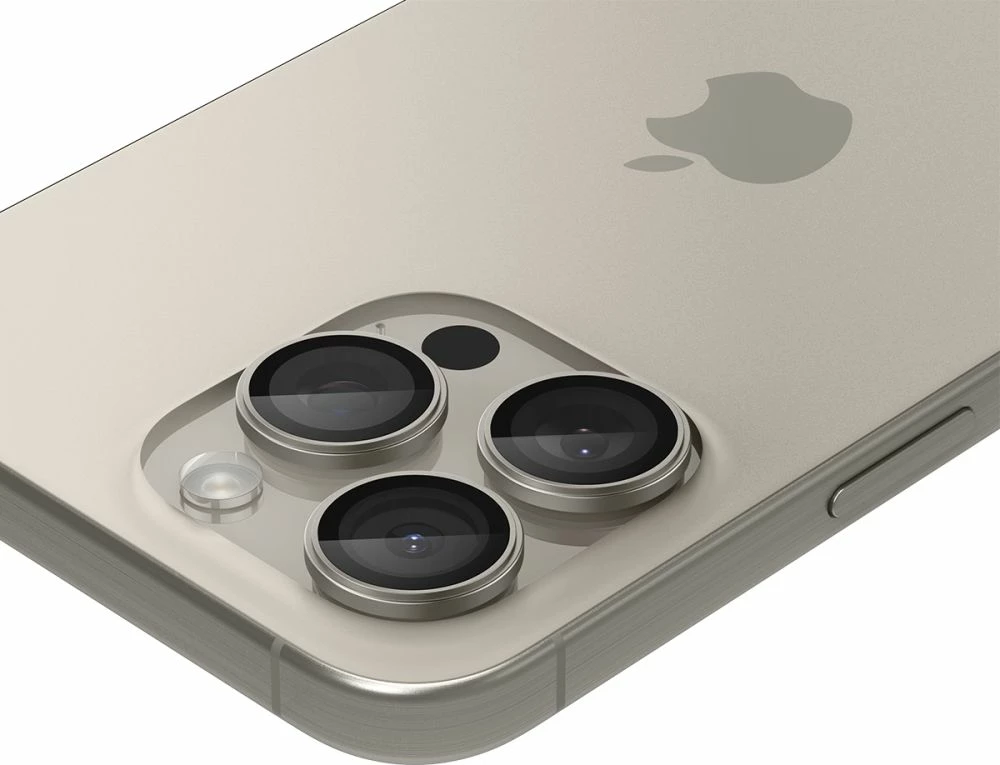 Mbrojtës xhami për kamerë Spigen Optik.tR EZ Fit, për iPhone 14 Pro / Pro Max / 15 Pro / Pro Max, Titanic, 2 copë