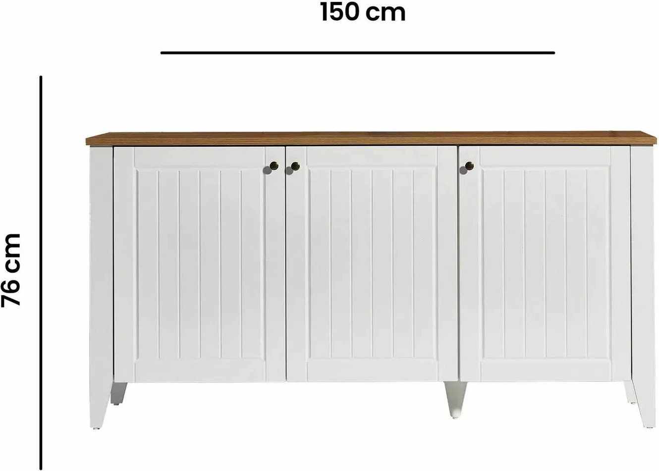 Konsol Skye Decor, Tuval 067, ngjyrë lis dhe e bardhë, 150x76x39cm