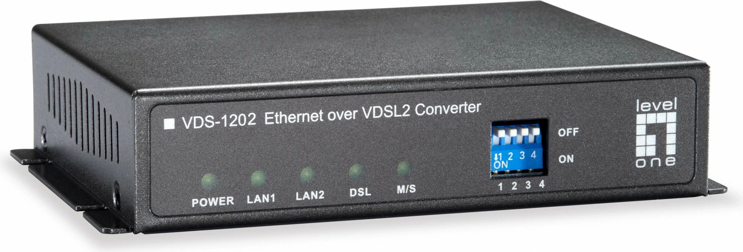 Konvertues Ethernet në VDSL LevelOne VDS-1202, 100 Mbit/s, Gri