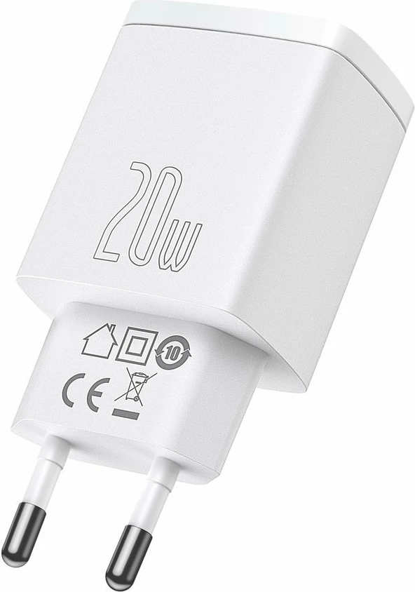 Karikues muri Baseus CCXJ-B02, 20W, 2 porta (USB-A & USB-C), i bardhë