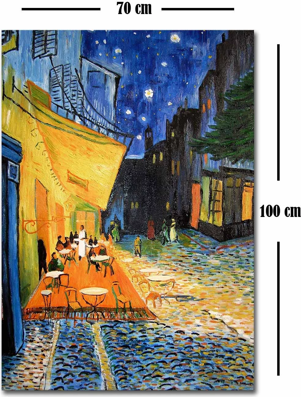 Pikturë dekorative në kanavacë, art i Van Gogh-ut, shumëngjyrëshe, 70x100cm, kornizë druri