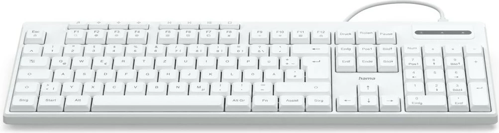 Tastierë Hama CK-200 me kabllo, USB-A/USB-C, e bardhë