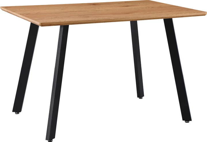 Tavolinë me karrige Toafel MDF, ngjyrë natyrale, këmbë të zeza, 120x80x75cm