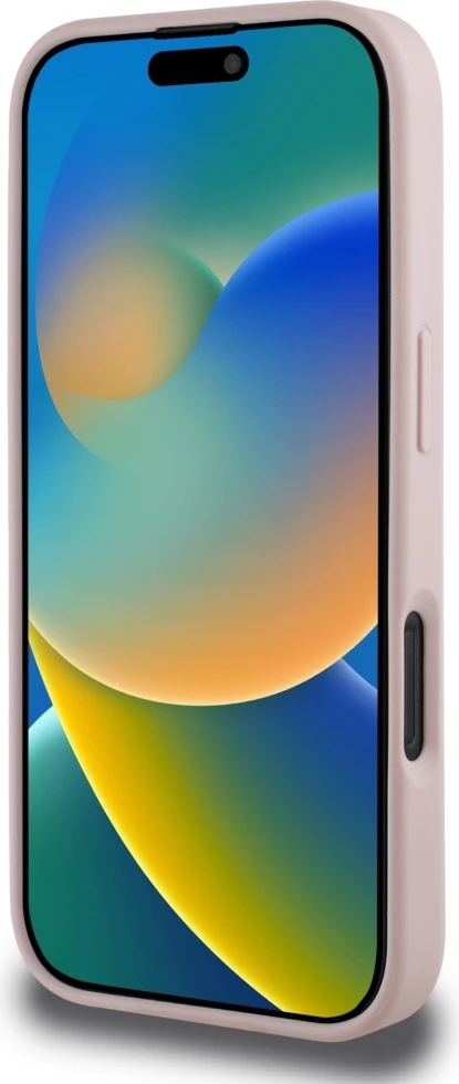 Mbështjellës Guess Hot Stamp 4G Pattern Triangle Metal Logo për iPhone 16 Pro, Rozë