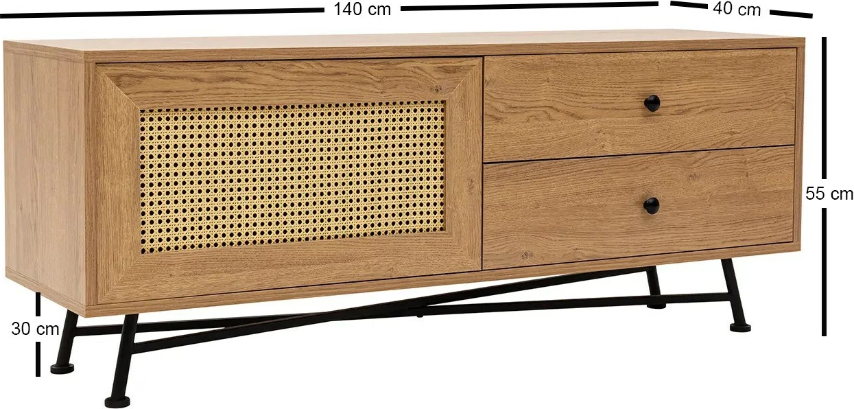 Komodë TV Hanah Home, Nala 140, ngjyrë natyrale