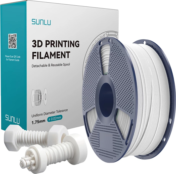 Filament 3D Sunlu ABS H-S W High-Speed ABS 1.75 mm 1 kg, i bardhë