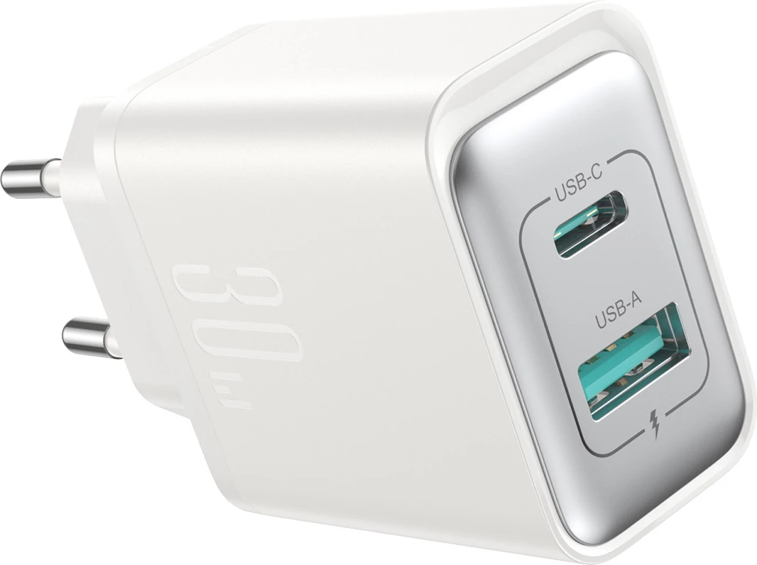 Karikues muri Joyroom JR-TCF15 30W USB-C/USB-A me 2 porta, prizë EU, i bardhë