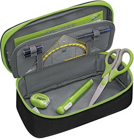 Mbështjellës lapsash WEDO 24243011, poliester, zi/gjelbër, 230mm