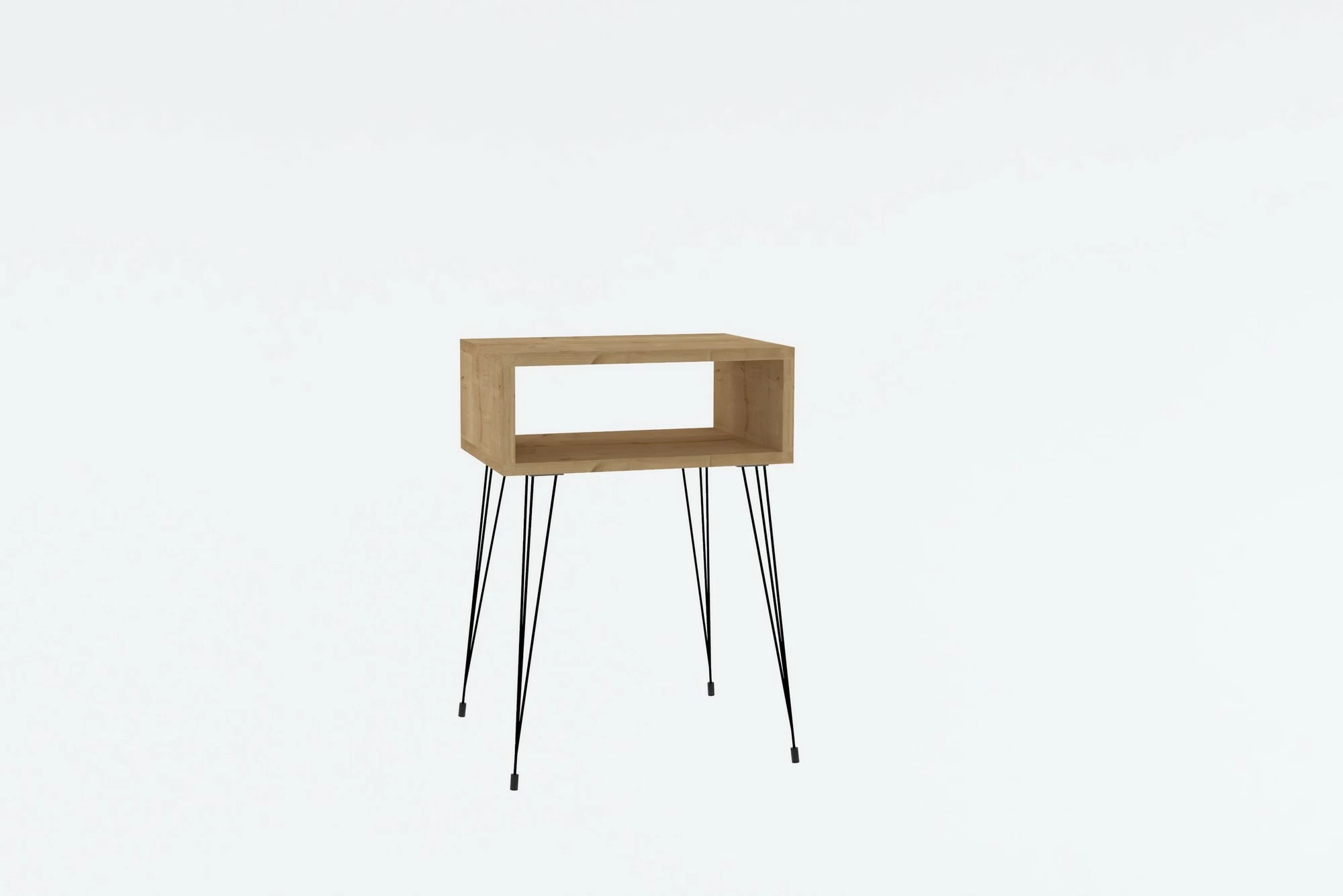 Komodinë Hanah Home Tenby, ngjyrë lisi dhe e zezë