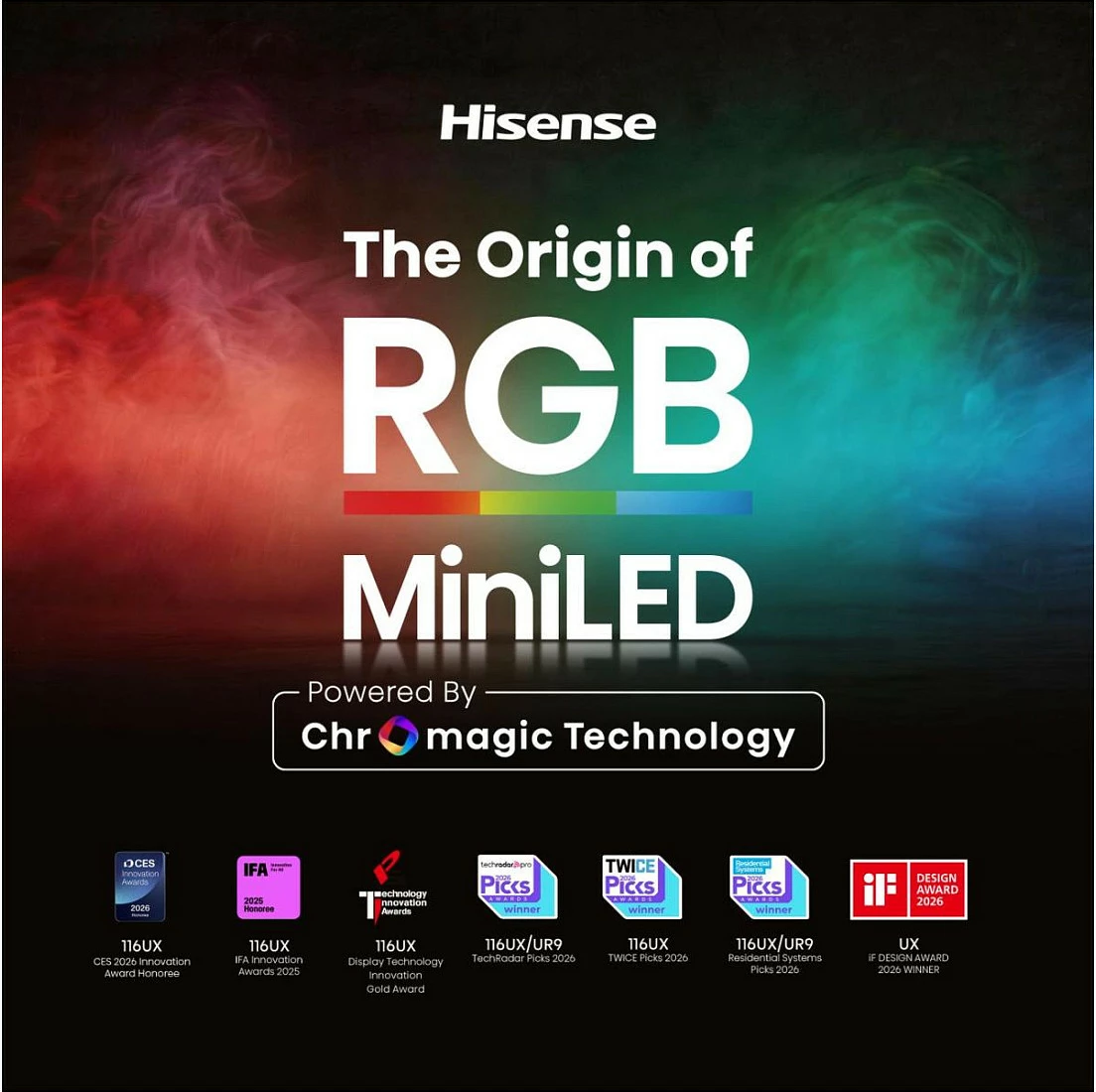 Televizor Smart Hisense 65UR9DS, 65" 4K RGB MiniLED, 170Hz, WiFi/Bluetooth, USB-C, i zi/gri