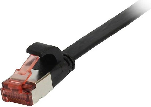Kabllo rrjeti Patch Synergy21 RJ45 Cat6 250MHz 10m, e sheshtë, FTP (U/FTP), TPE superflex, e zezë
