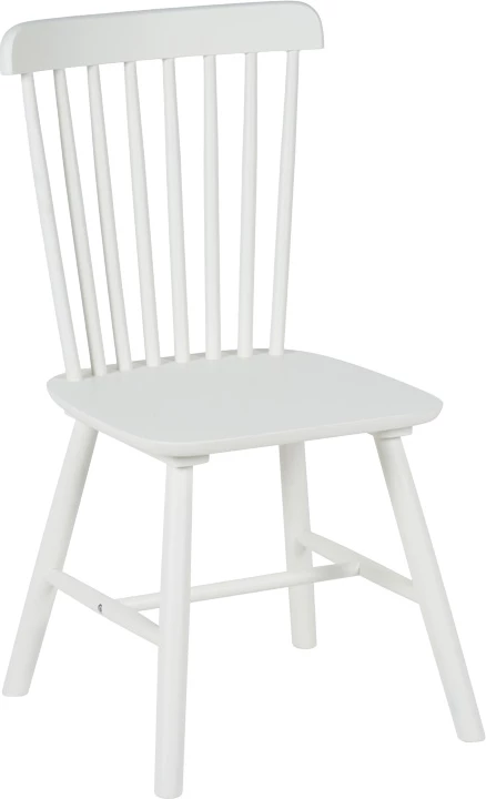 Set 4 karriga Melia, dru kauçuku, ngjyrë e bardhë, 45x51x87cm