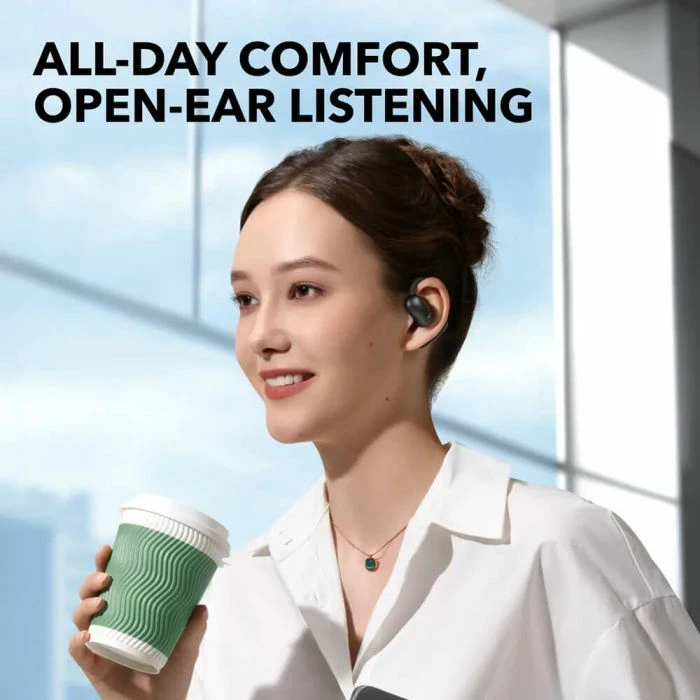 Kufje ANKER Soundcore AeroFit 2, open-ear, Hi-Res LDAC, 42h me kuti karikimi, wireless charging, IP55, të zeza